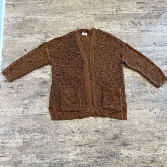 Aerie Brown Cotton Knit Cardigan - Picture 3 of 10